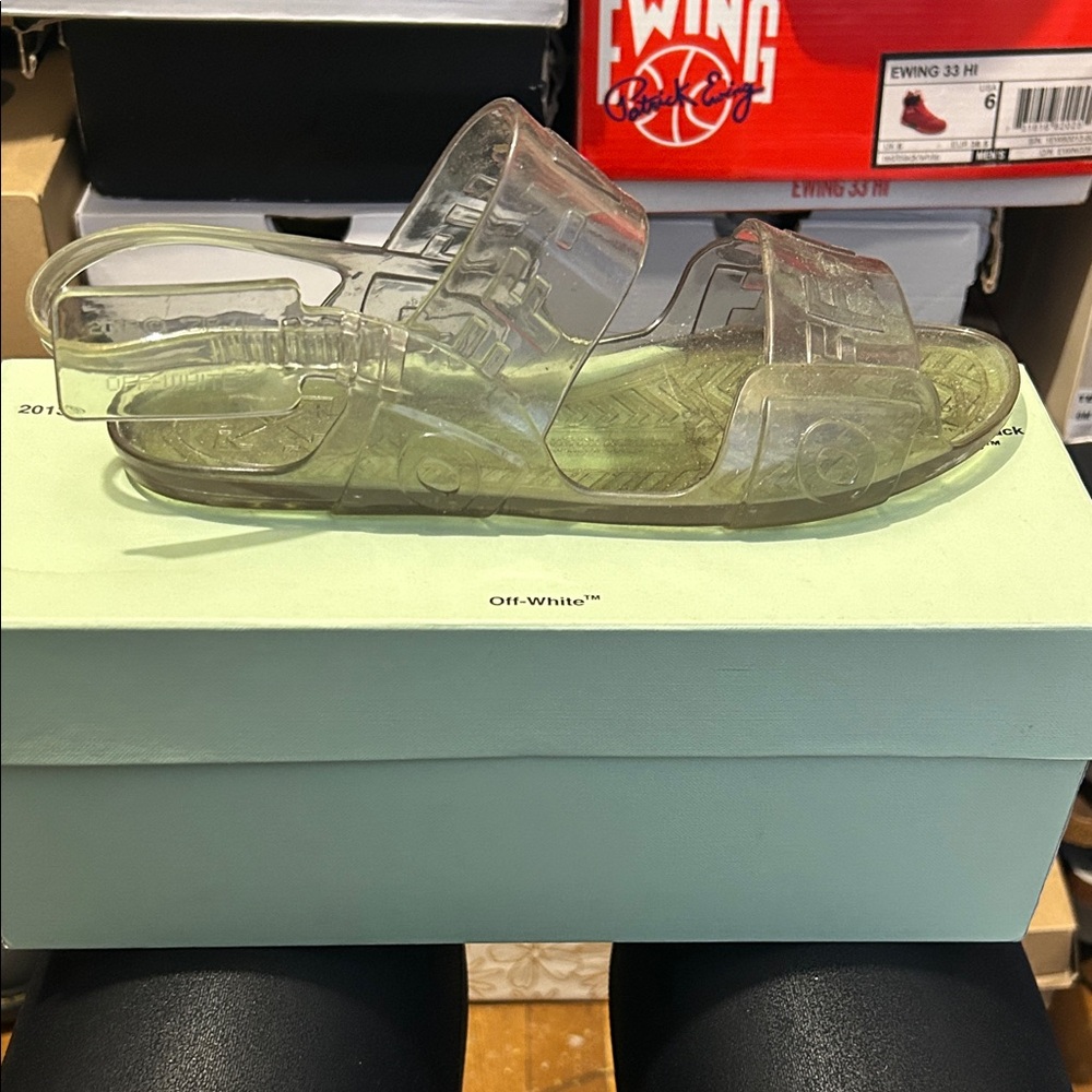 Off-White Clear Slide Sandals